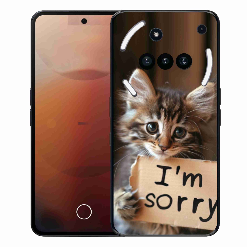 Zselés borító mmCase a Nothing Phone (3a) - macska bocsánatkérés