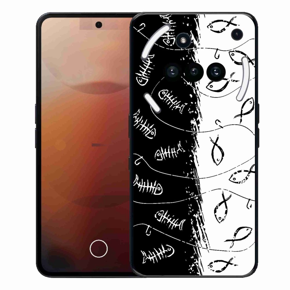 Zselés borító mmCase a Nothing Phone-hoz (3a) - csontvázak és halak