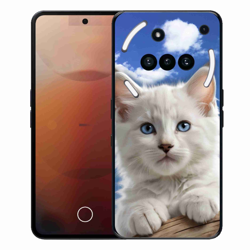 Zselés borító mmCase a Nothing telefonhoz (3a) - cica és felhők