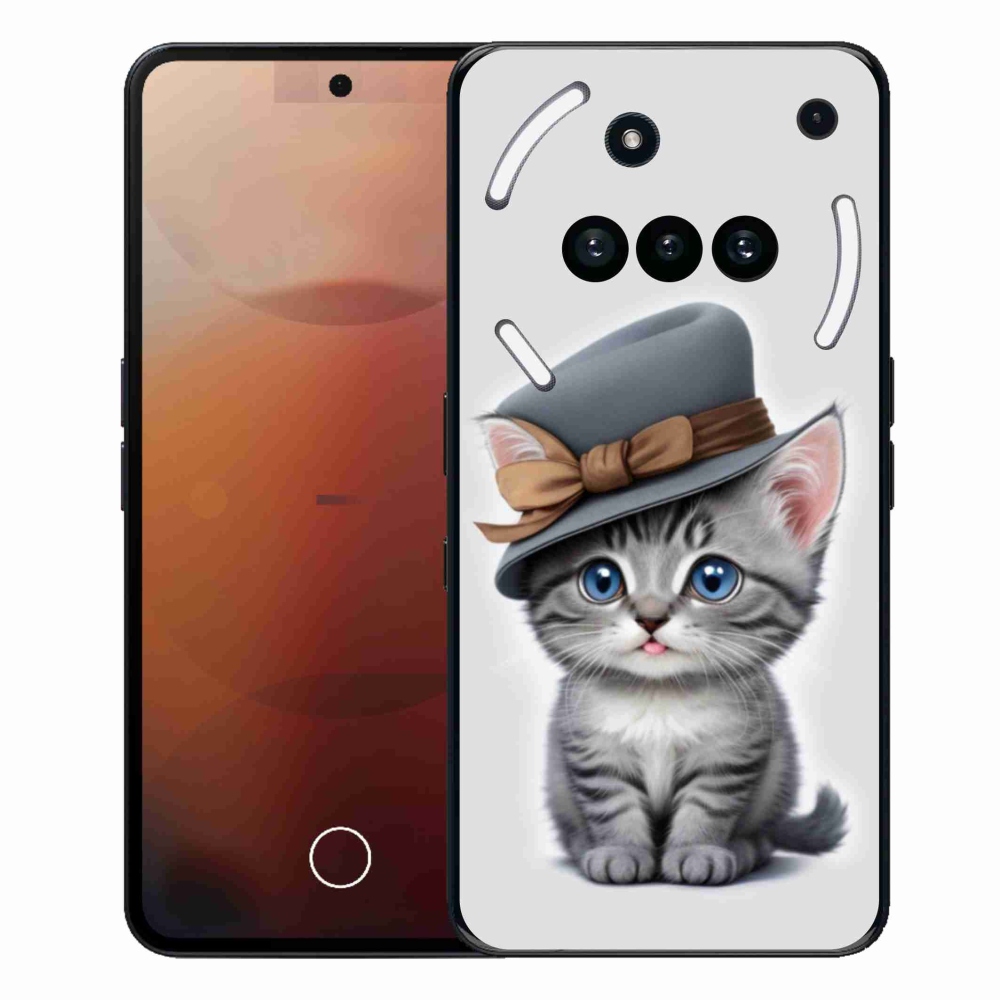 Zselés borító mmCase a Nothing Phone-hoz (3a) - cica sapkával