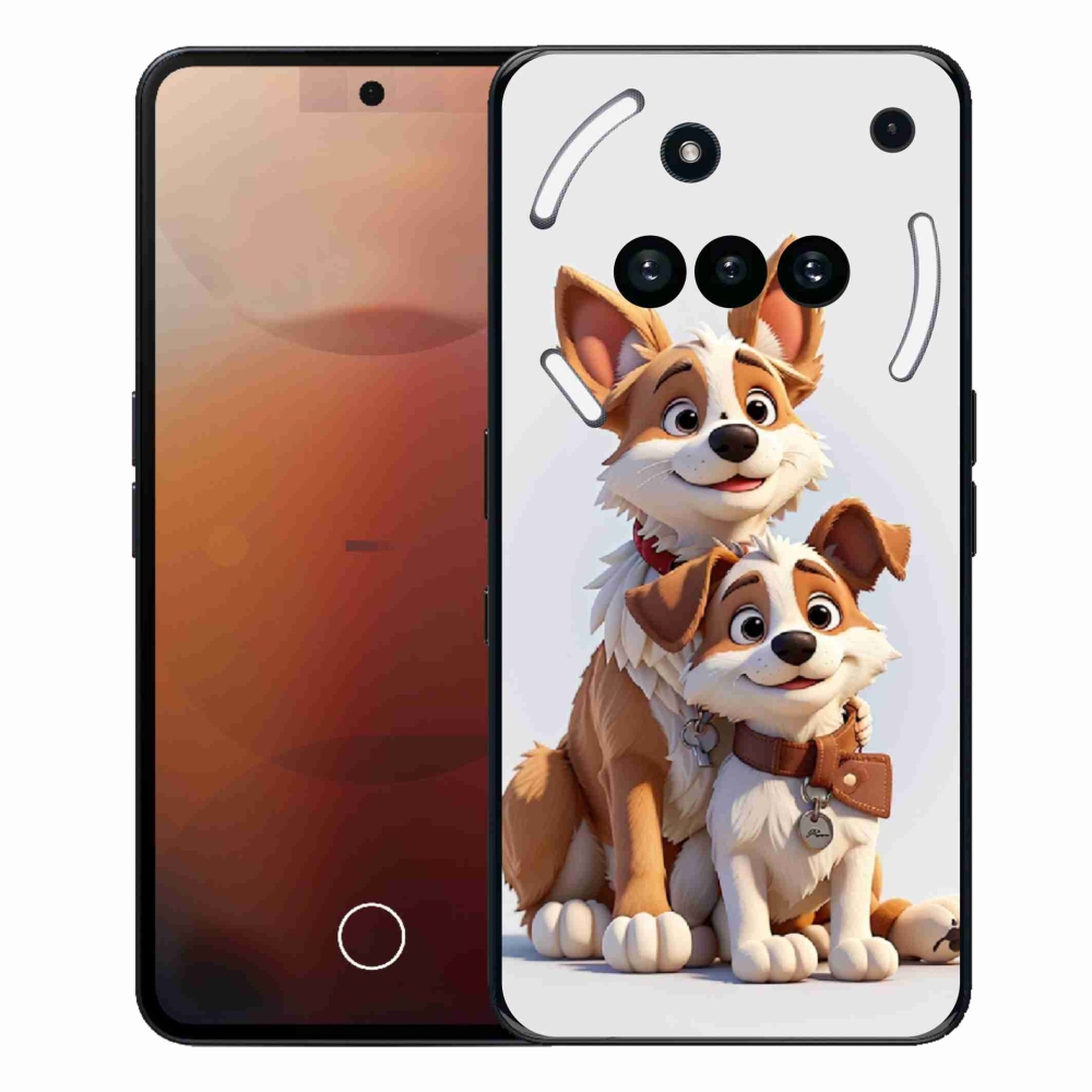 Zselés borító mmCase a Nothing Phone-hoz (3a) - kutyák rajzolása