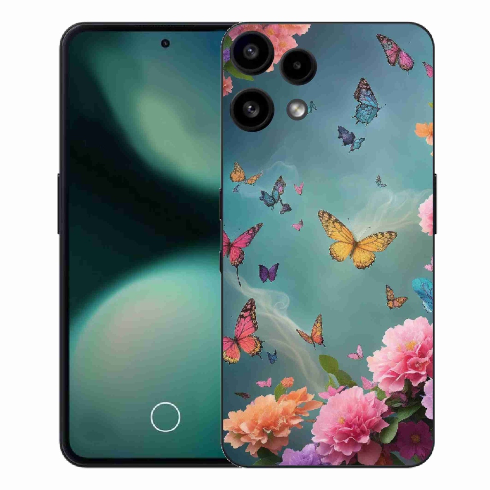 Zselés borító mmCase a Nothing Phone (3a) Lite készülékhez - színes virágok és pillangók