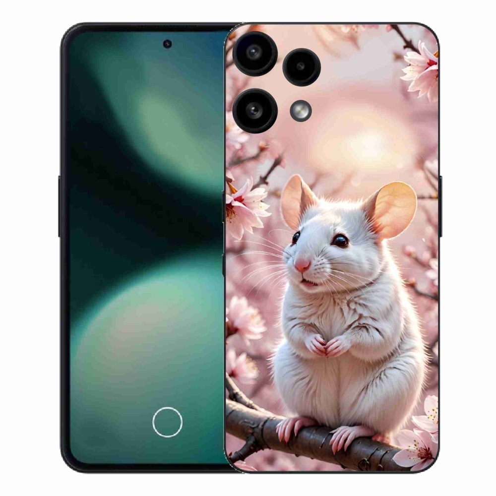 Zselés borító mmCase a Nothing Phone (3a) Lite telefonhoz - fehér egér az ágon