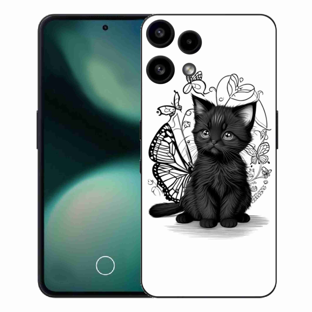 Zselés borítás mmCase a Nothing Phone (3a) Lite készülékhez - fekete cica