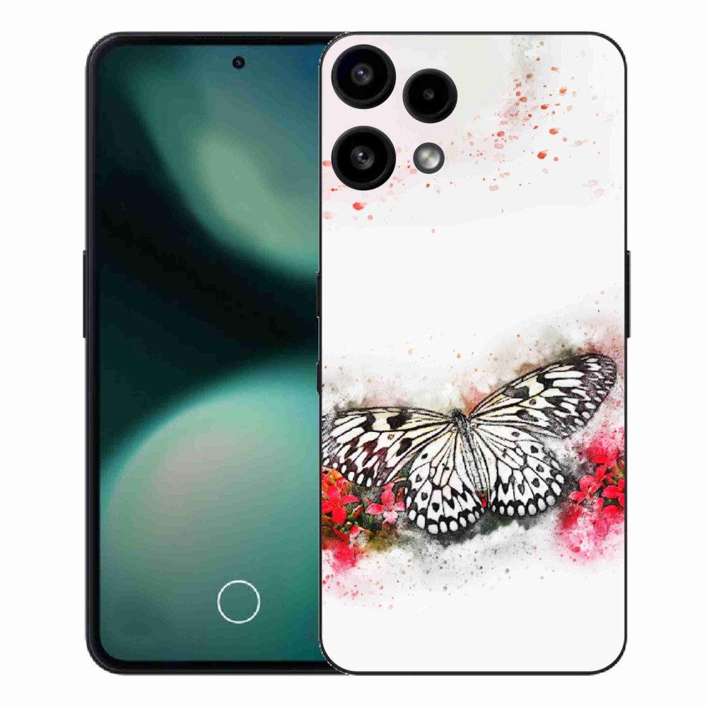Zselés borítás mmCase a Nothing Phone (3a) Lite készülékhez - fekete-fehér pillangó