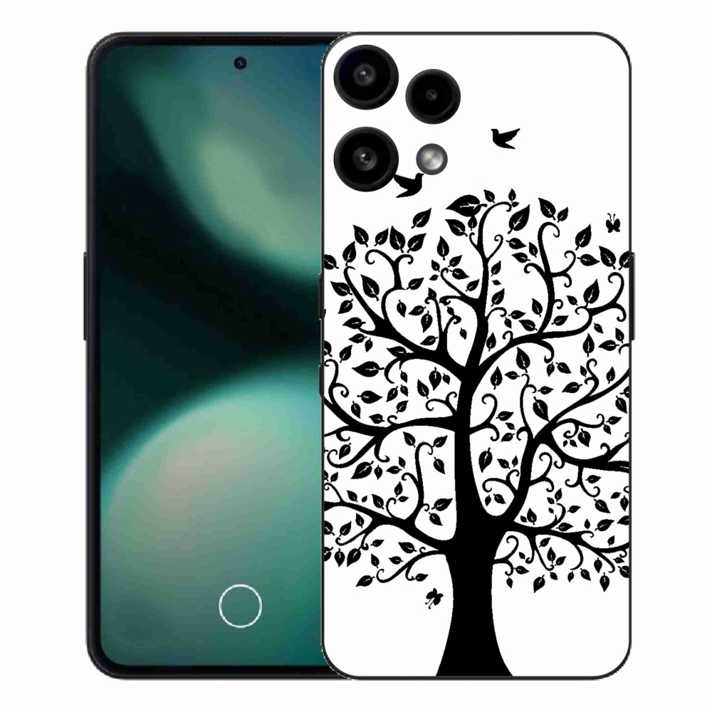 Zselés borítás mmCase a Nothing Phone (3a) Lite készülékhez - fekete-fehér fa