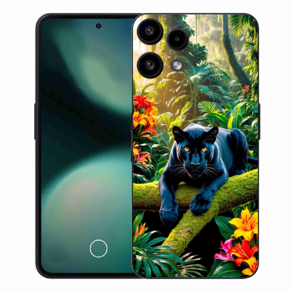 Zselés borítás mmCase a Nothing Phone (3a) Lite készülékhez - fekete párduc a dzsungelben