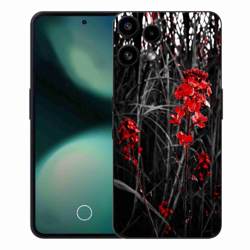 Zselés borítás mmCase a Nothing Phone (3a) Lite készülékhez - piros növény
