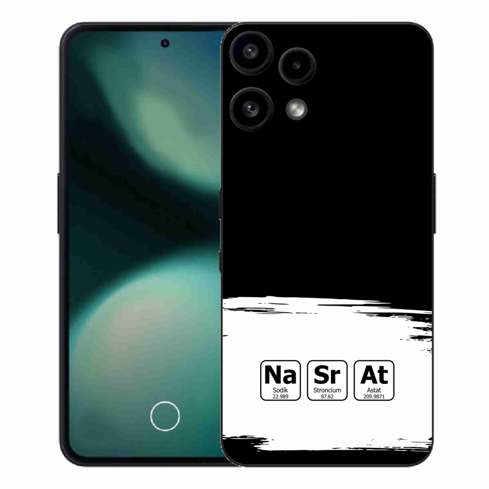 Zselés borító mmCase a Nothing Phone (3a) Lite készülékhez - kémiai elemek fehér és fekete háttérrel