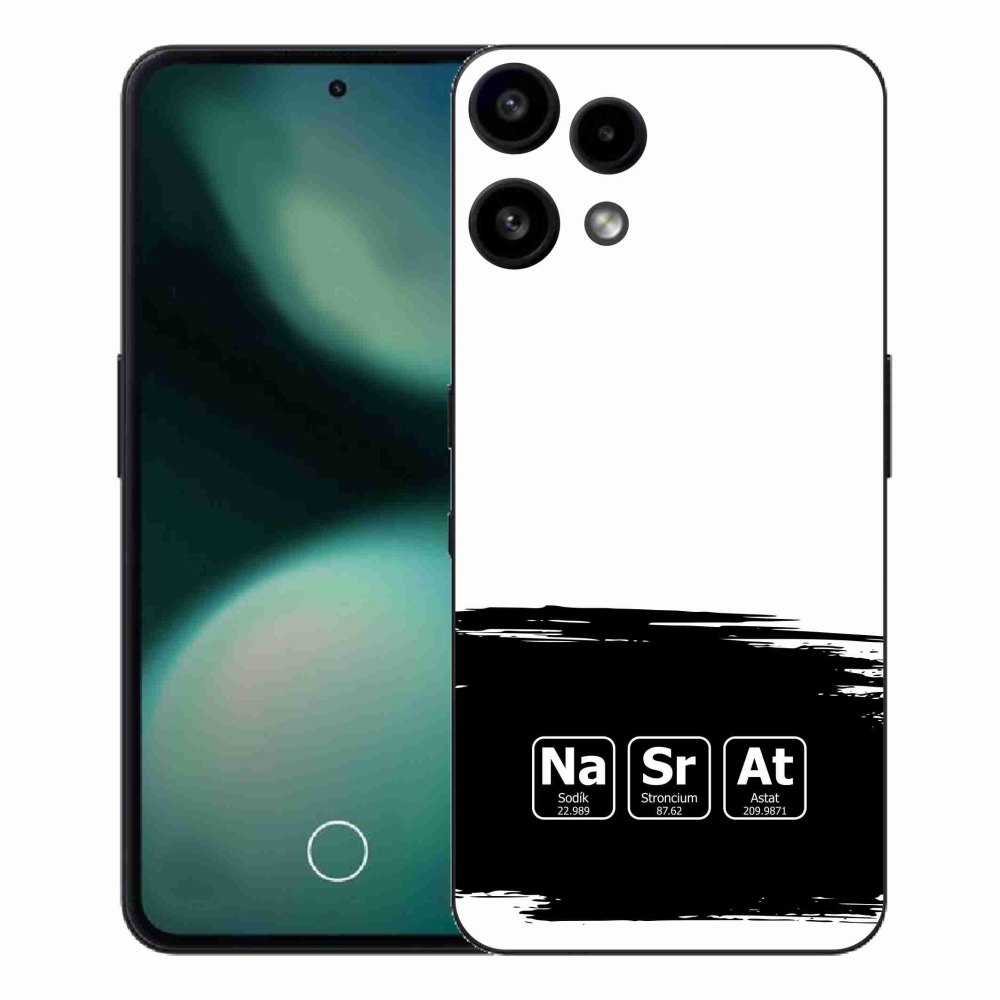 Gél borító mmCase a Nothing Phone (3a) Lite készülékre - kémiai elemek fekete-fehér háttérrel