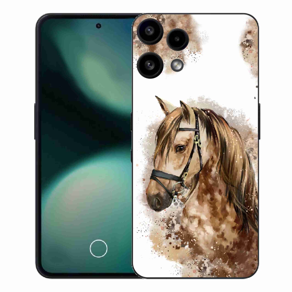 Zselés borítás mmCase a Nothing Phone (3a) Lite készülékhez - barna rajzfilm ló