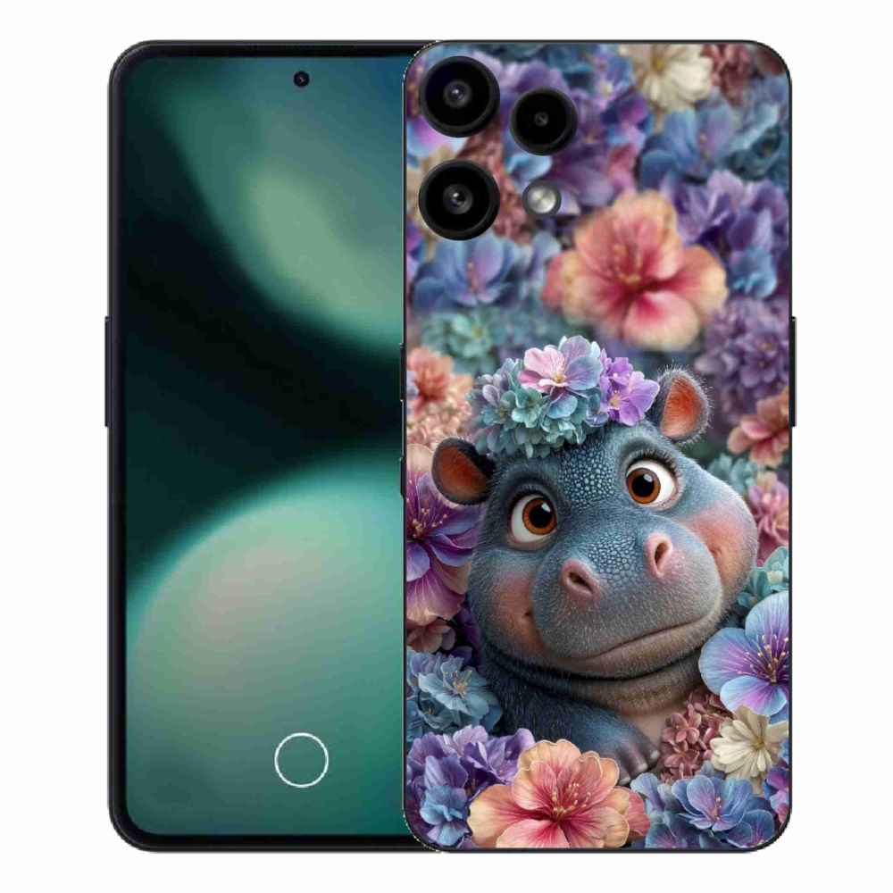 Zselés borítás mmCase a Nothing Phone (3a) Lite készülékhez - víziló virágokkal