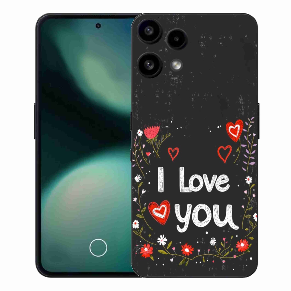 Zselés borító mmCase a Nothing Phone (3a) Lite telefonhoz - Szeretlek fekete háttérrel