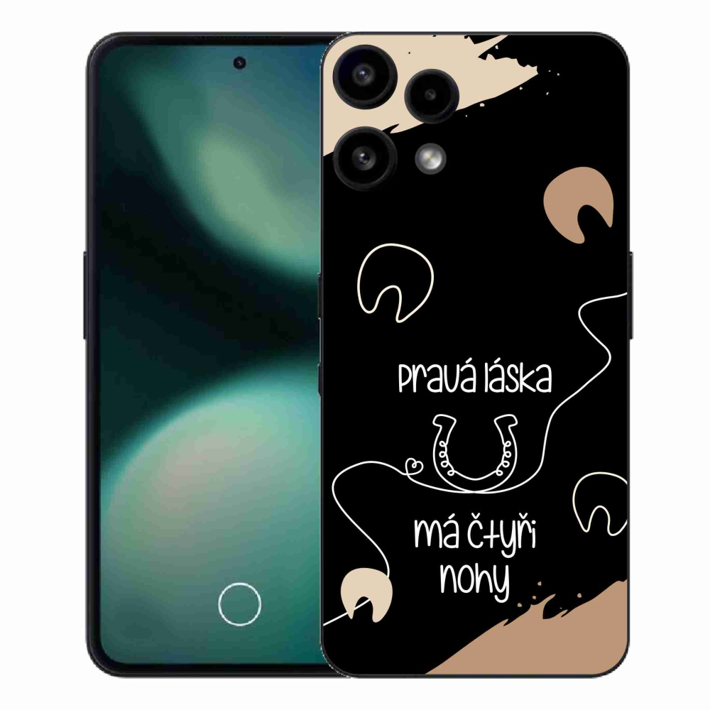 Zselés borítás mmCase a Nothing Phone (3a) Lite készülékhez - ló motívum fekete háttérrel