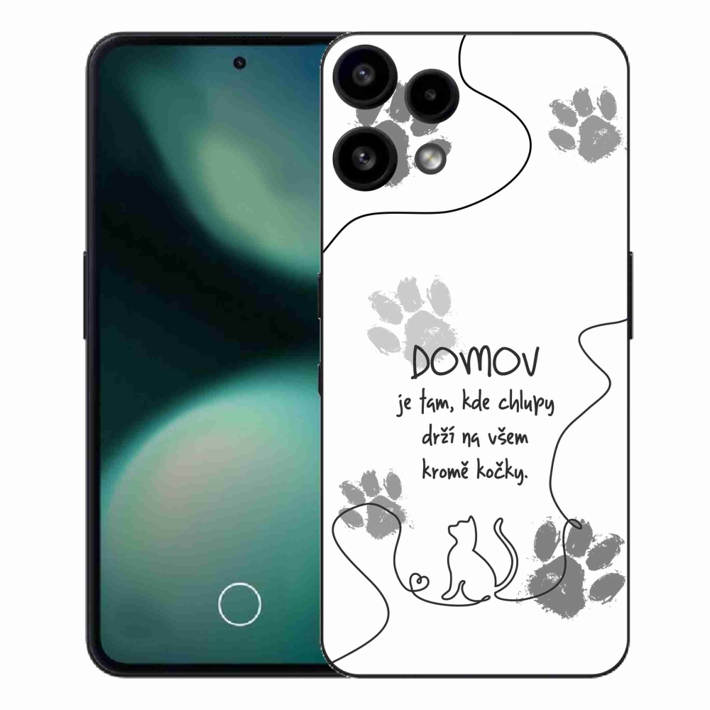 Zselés borító mmCase a Nothing Phone (3a) Lite készülékhez - macskamotívum fehér háttérrel