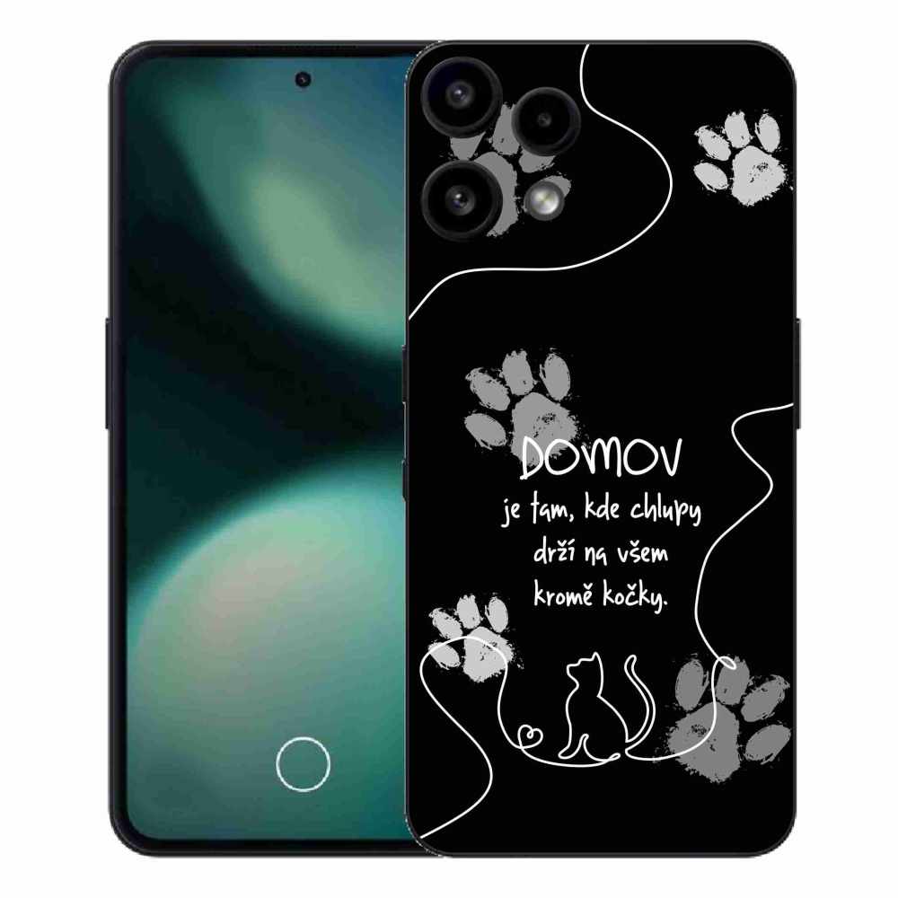 Zselés borító mmCase a Nothing Phone (3a) Lite készülékhez - macska motívum fekete háttérrel