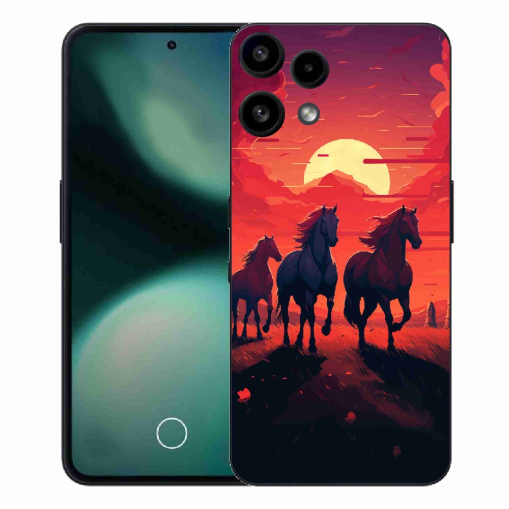 Zselés borítás mmCase a Nothing Phone (3a) Lite készülékhez - lovak és naplemente