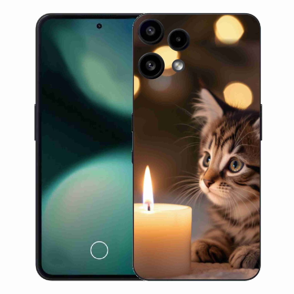 Zselés borító mmCase a Nothing Phone (3a) Lite készülékhez - cica és gyertya