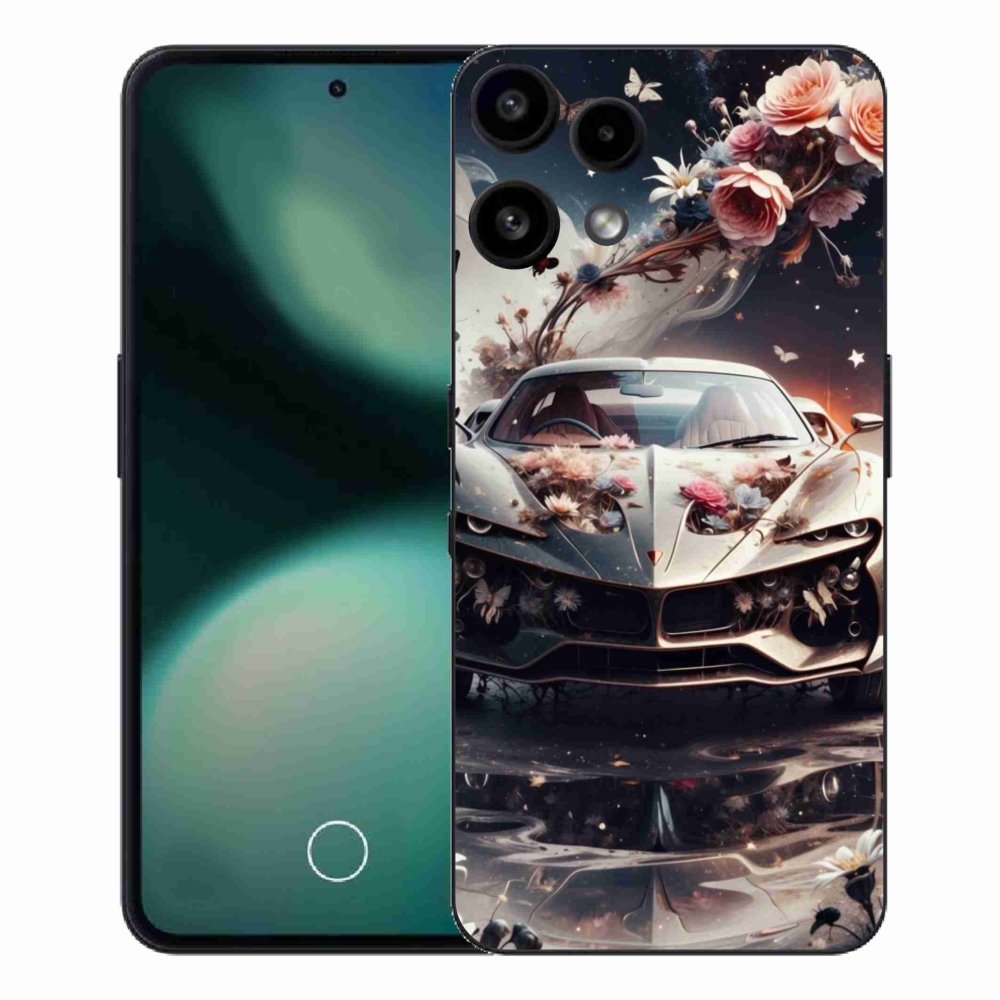 Zselés borító mmCase a Nothing Phone (3a) Lite készülékhez - virágos sportkocsi