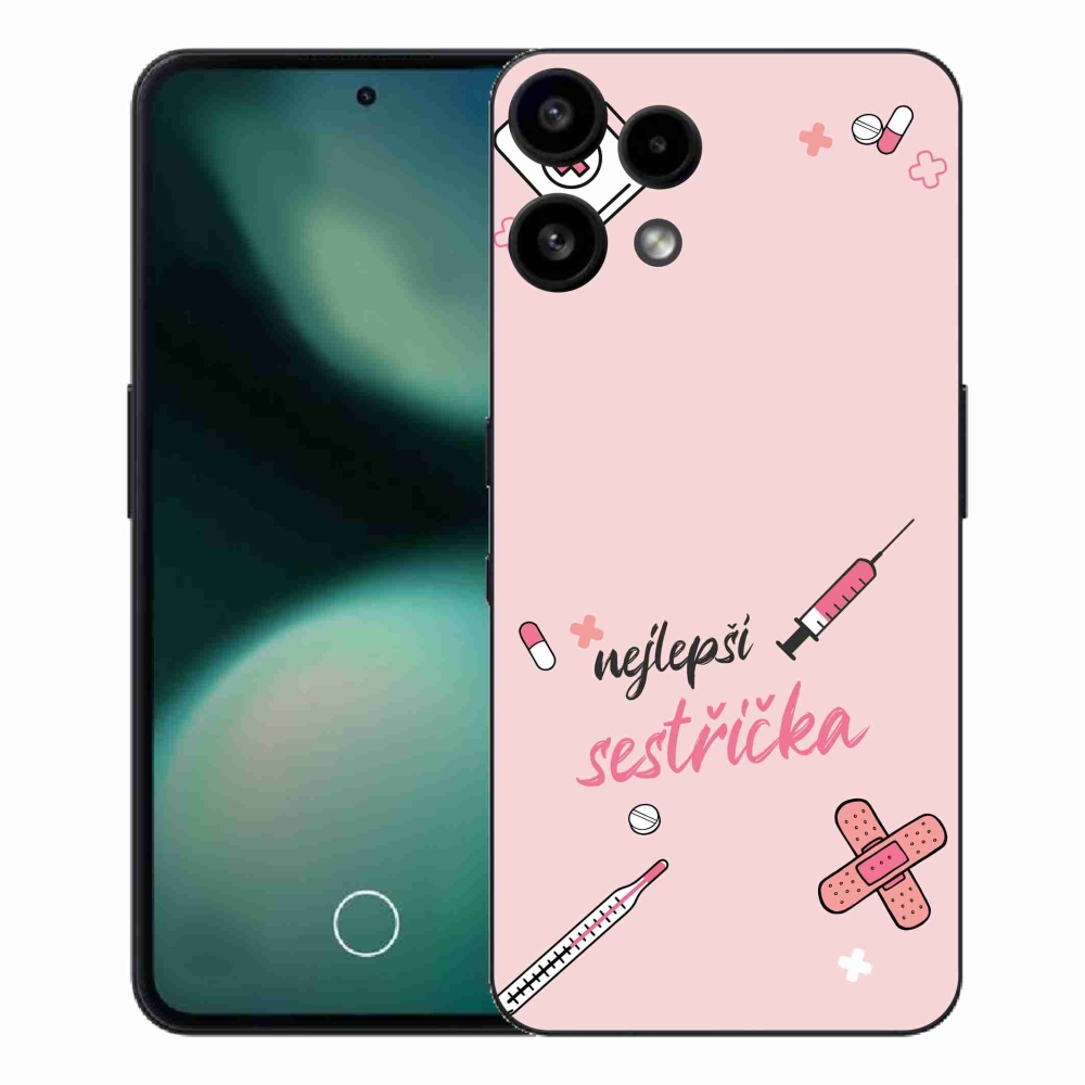 Gél borító mmCase a Semmi telefon (3a) Lite - legjobb kishúg rózsaszín háttérrel