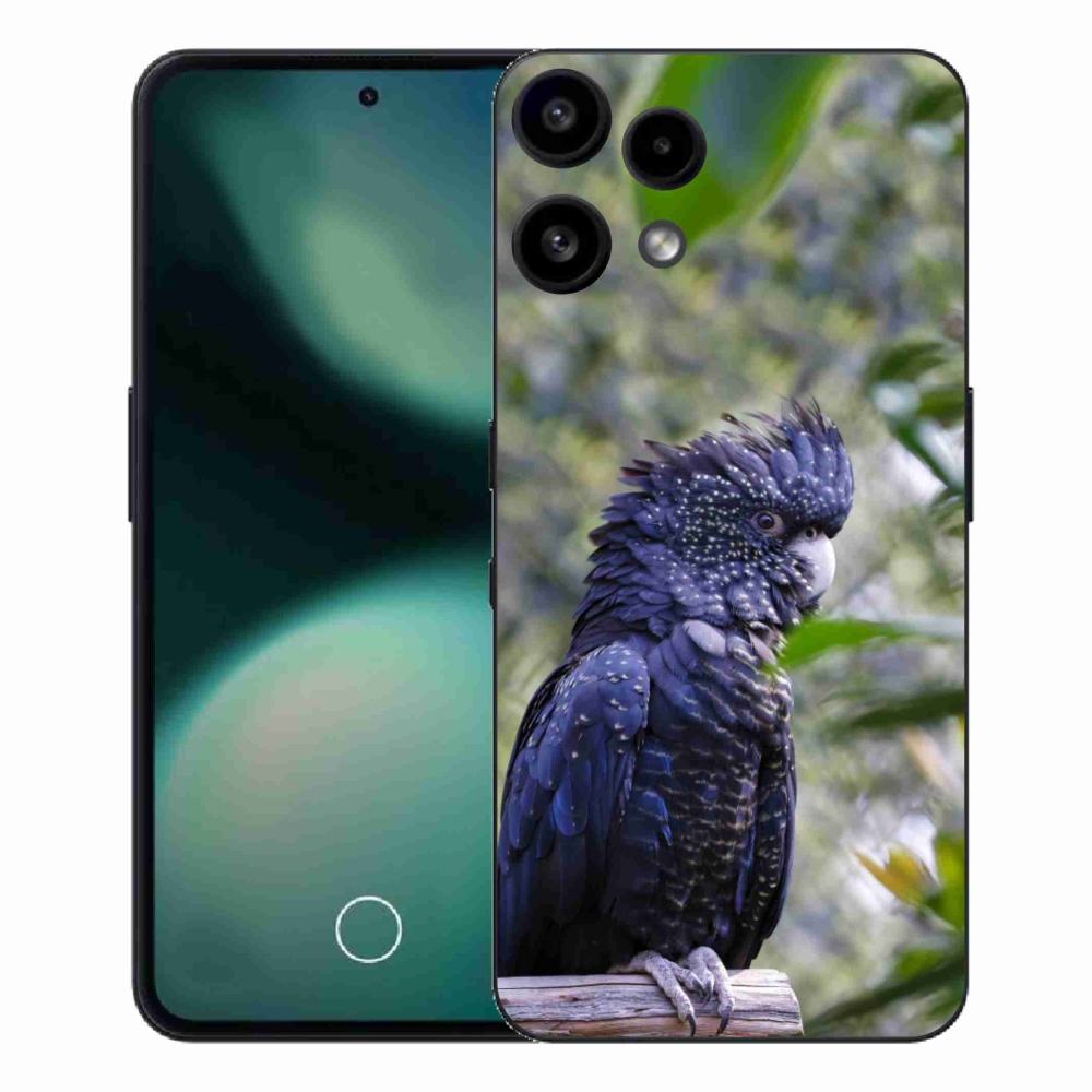 Zselés borítás mmCase a Nothing Phone (3a) Lite készülékhez - papagáj kakadu fekete