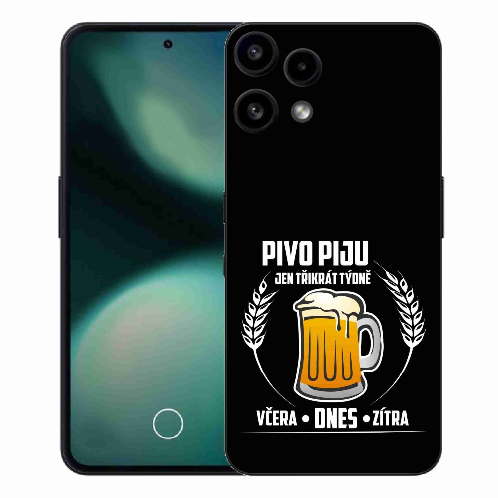 Zselés borítás mmCase a Nothing Phone (3a) Lite készülékhez - sör motívum fekete háttérrel