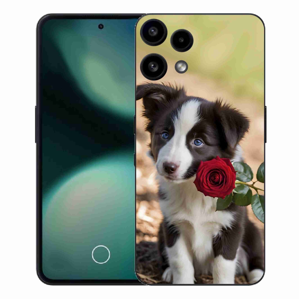 Zselés borító mmCase a Nothing Phone (3a) Lite telefonhoz - aranyos border collie rózsával
