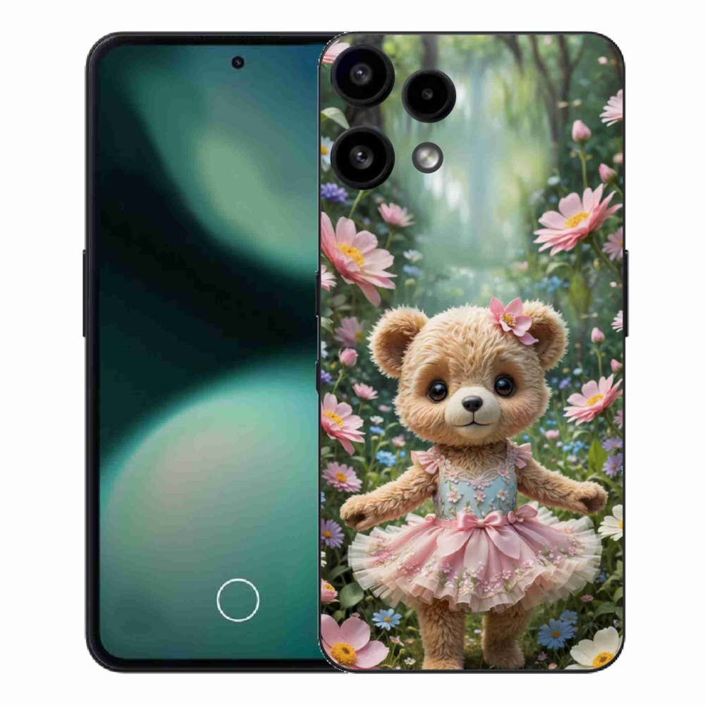 Zselés borítás mmCase a Nothing Phone (3a) Lite készülékhez - aranyos virágos mackó
