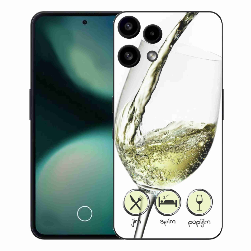 Zselés borítás mmCase a Nothing Phone (3a) Lite készülékhez - borospohár fehér