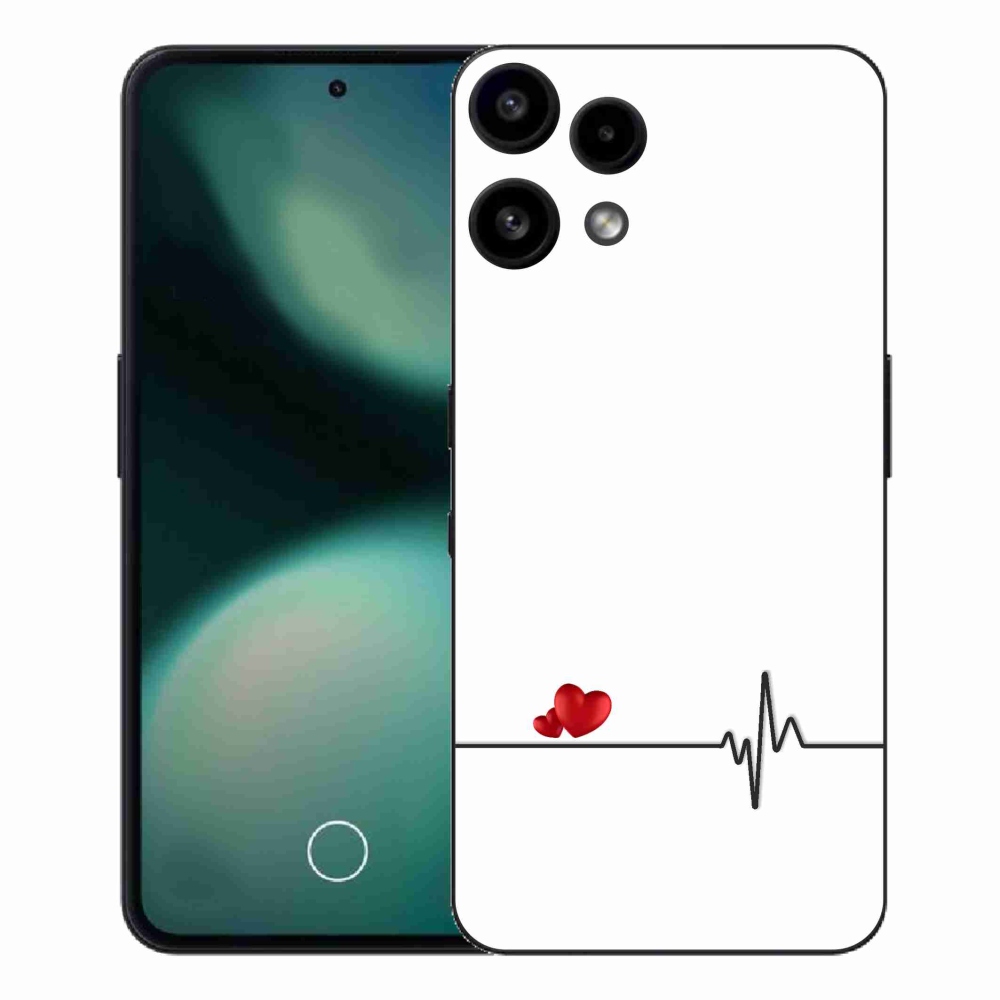 Zselés borító mmCase a Nothing Phone (3a) Lite készülékhez - szív és szívverés fehér háttérrel