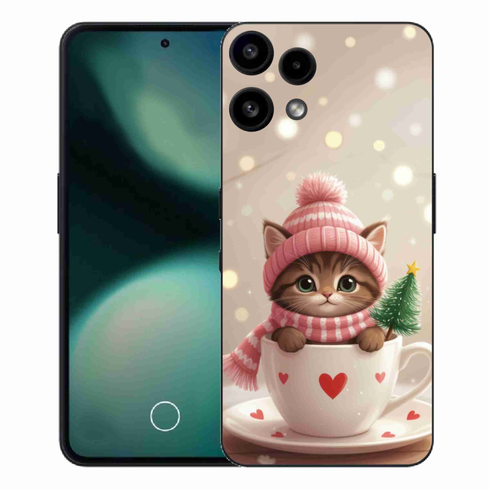 Zselés borítás mmCase a Nothing Phone (3a) Lite készülékhez - Karácsonyi cica a csészében