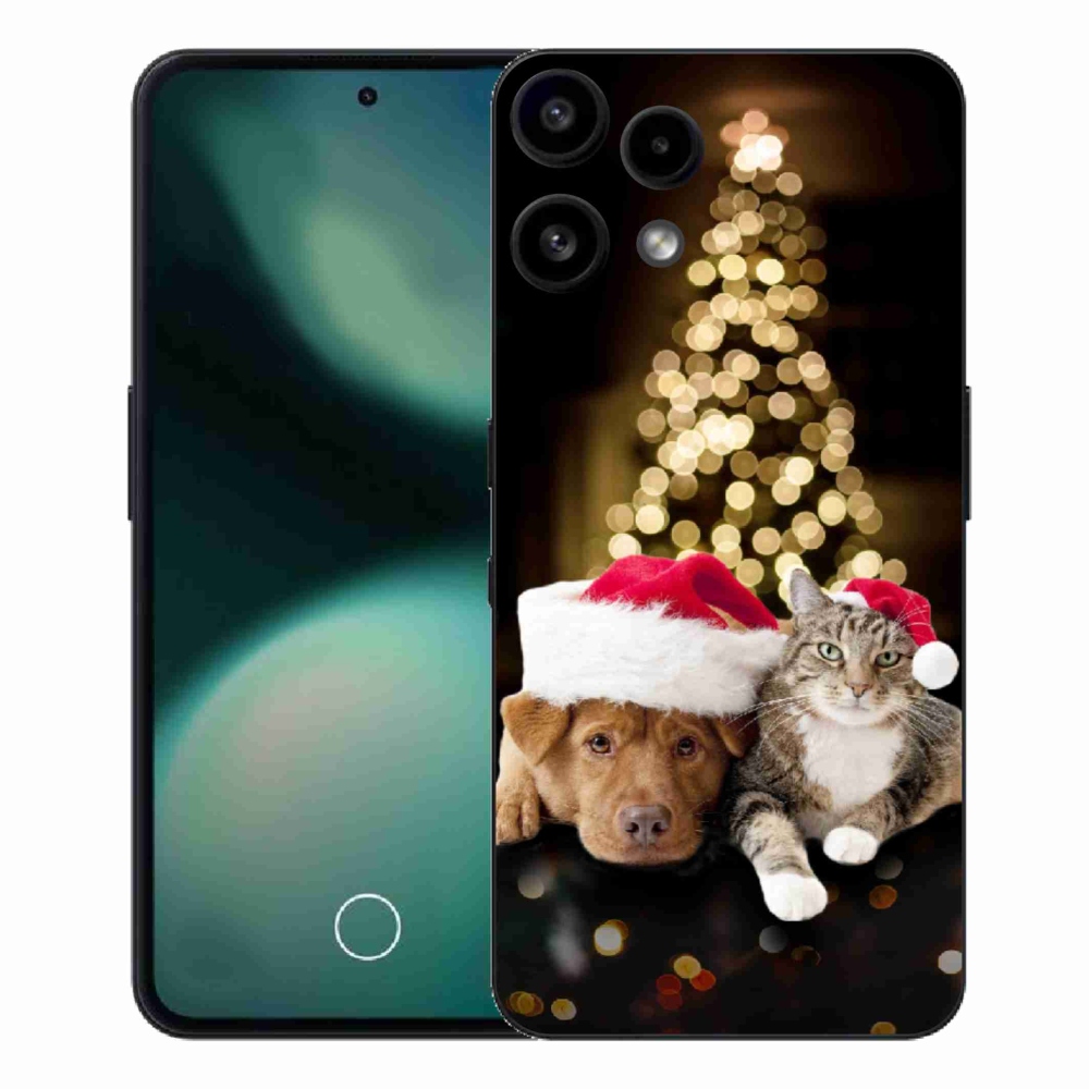Zselés borítás mmCase a Nothing Phone (3a) Lite telefonhoz - Karácsonyi kutya és macska