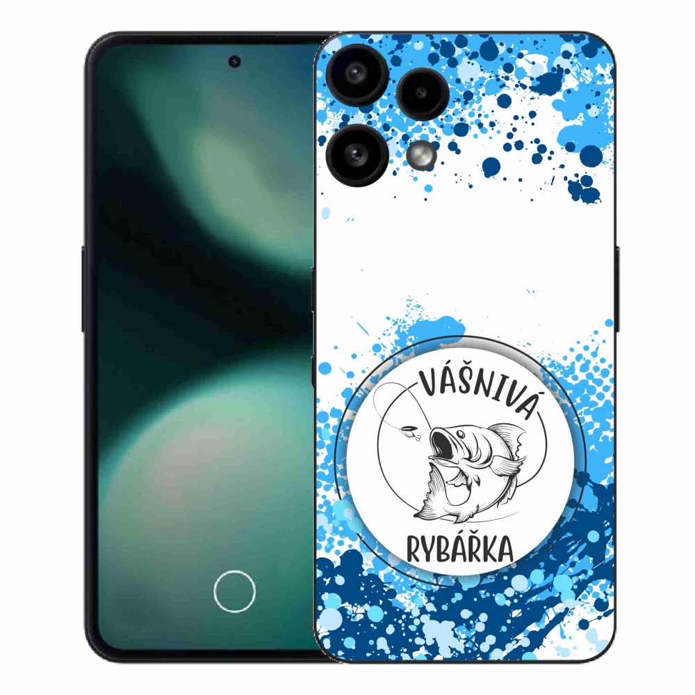 Zselés borító mmCase a Nothing Phone (3a) Lite készülékhez - szenvedélyes halász fehér háttérrel