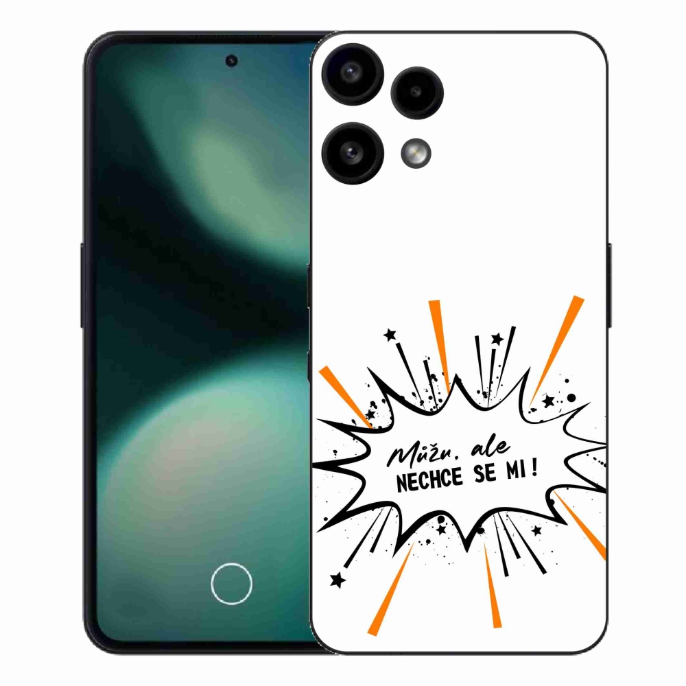 Zselés borító mmCase a Nothing Phone (3a) Lite készülékhez - vicces szöveg 11 fehér háttér