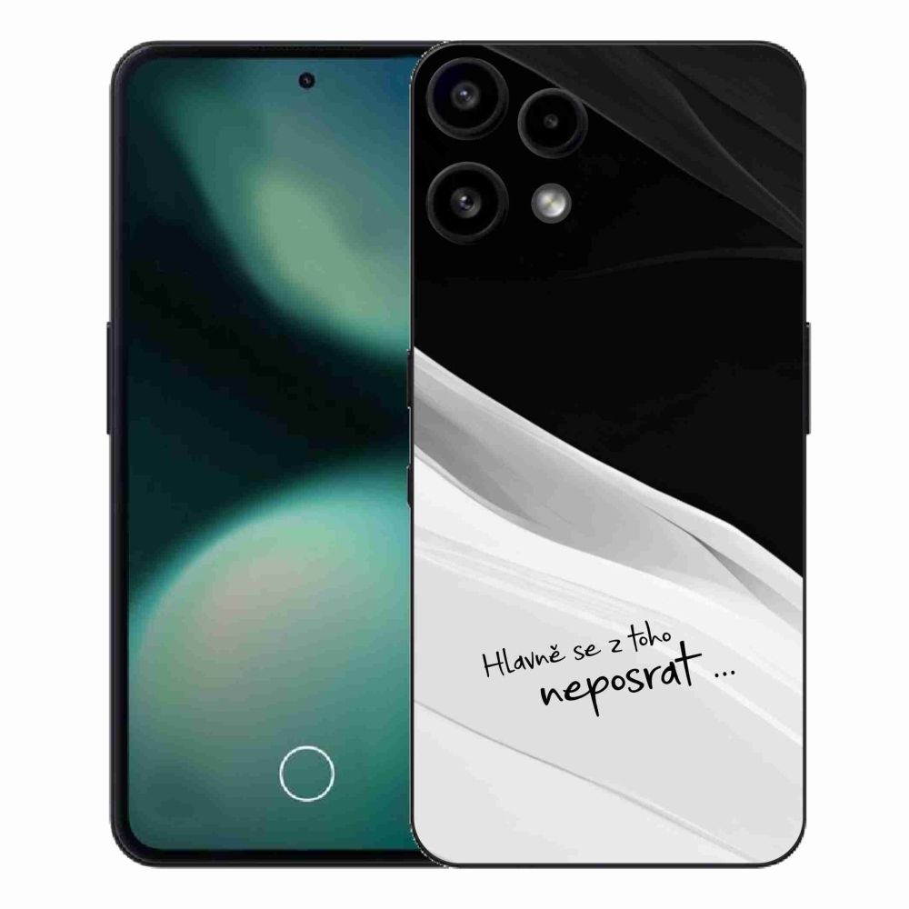 Zselés borító mmCase a Nothing Phone (3a) Lite készülékhez - vicces szöveg 13 fekete-fehér háttérrel