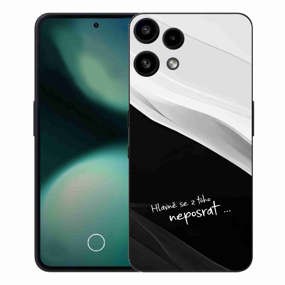 Zselés borító mmCase a Nothing Phone (3a) Lite készülékhez - vicces szöveg 13 fekete-fehér háttérrel