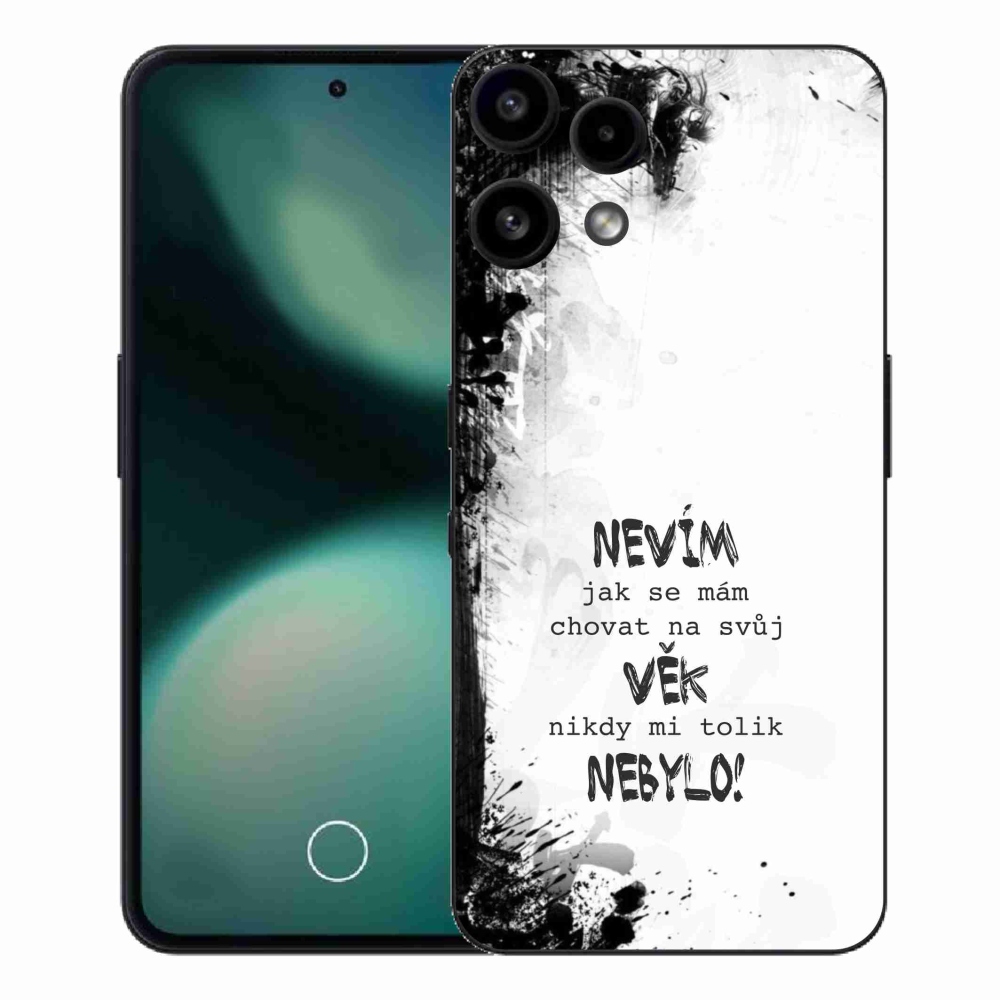 Gél borító mmCase a Nothing Phone (3a) Lite készülékhez - vicces szöveg 14 fehér háttér