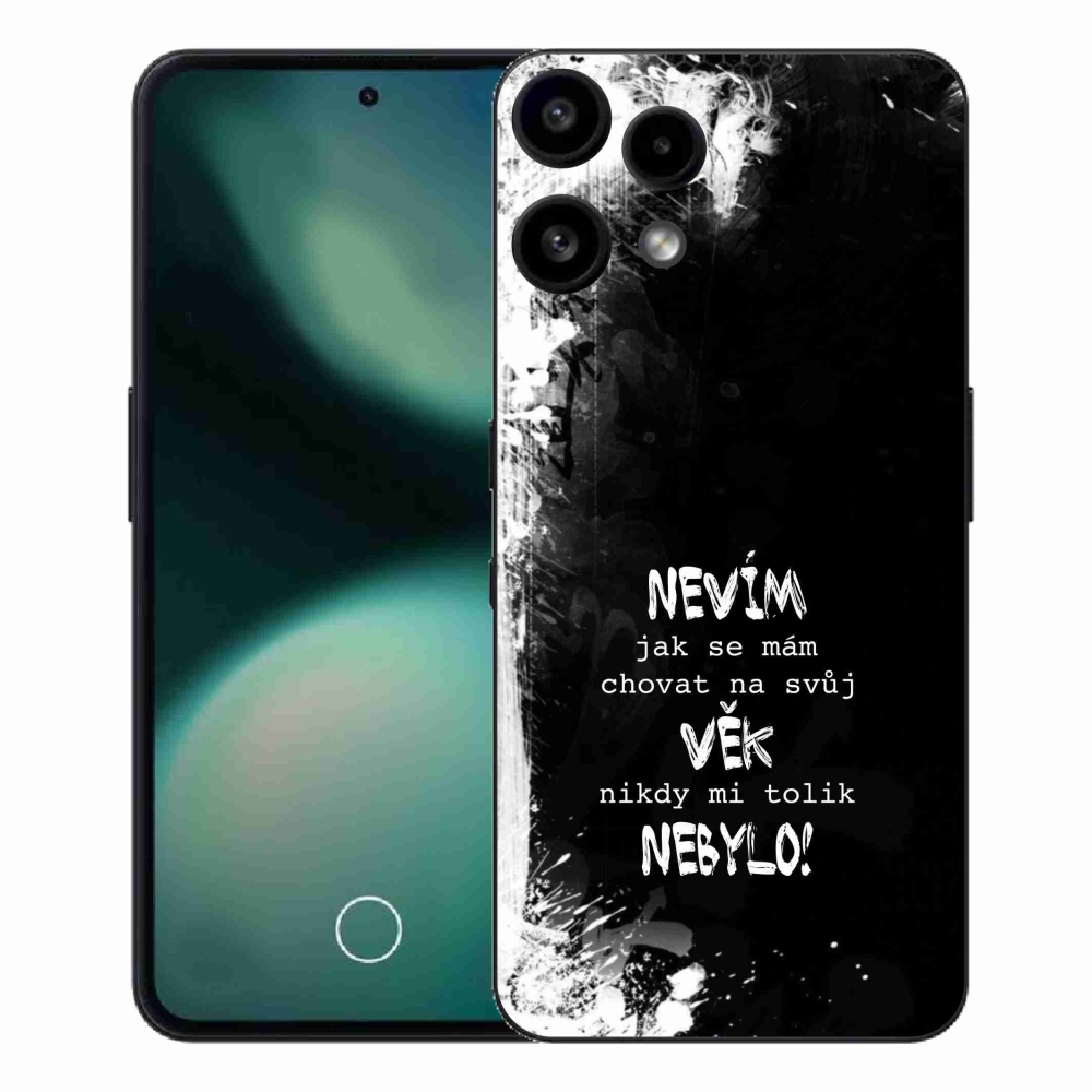 Gél borító mmCase a Nothing Phone (3a) Lite készülékhez - vicces szöveg 14 fekete háttér