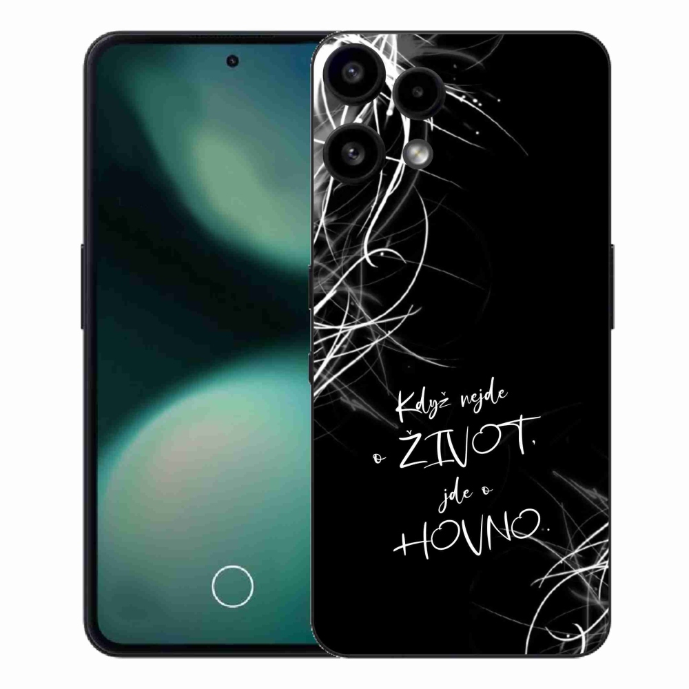 Zselés borító mmCase a Nothing Phone (3a) Lite telefonhoz - vicces szöveg 16 fekete háttér