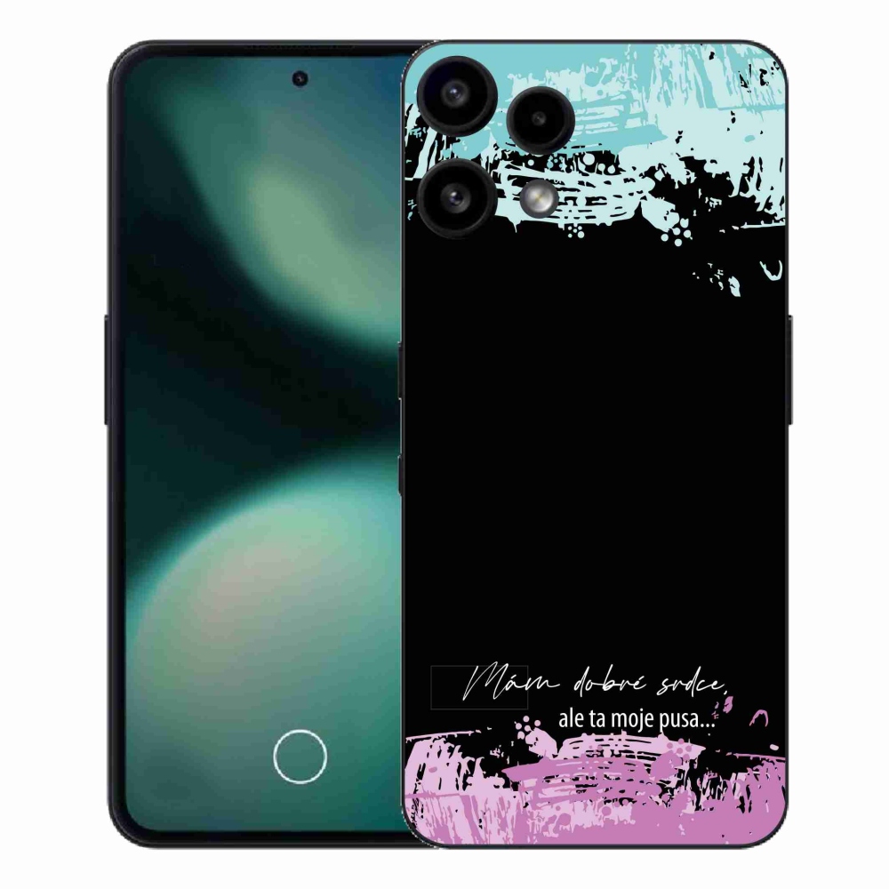 Gél borító mmCase a Nothing Phone (3a) Lite készülékhez - vicces szöveg 3 fekete háttér