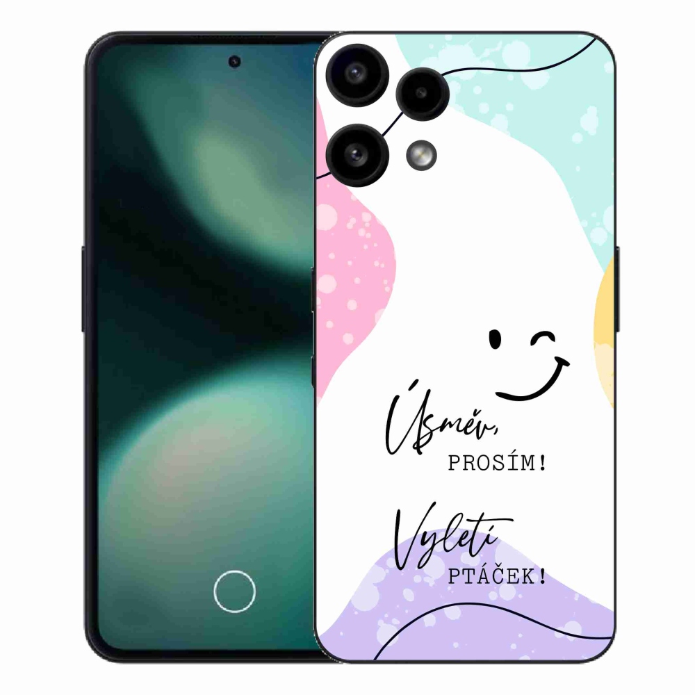 Gél borító mmCase a Nothing Phone (3a) Lite készülékhez - vicces szöveg 4 fehér háttér