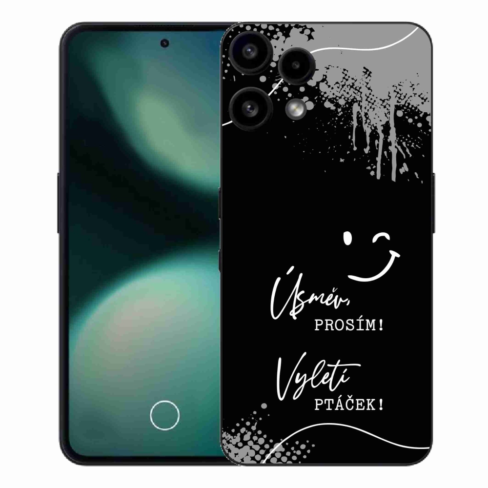 Zselés borító mmCase a Nothing Phone (3a) Lite készülékhez - vicces szöveg 4 fekete háttér