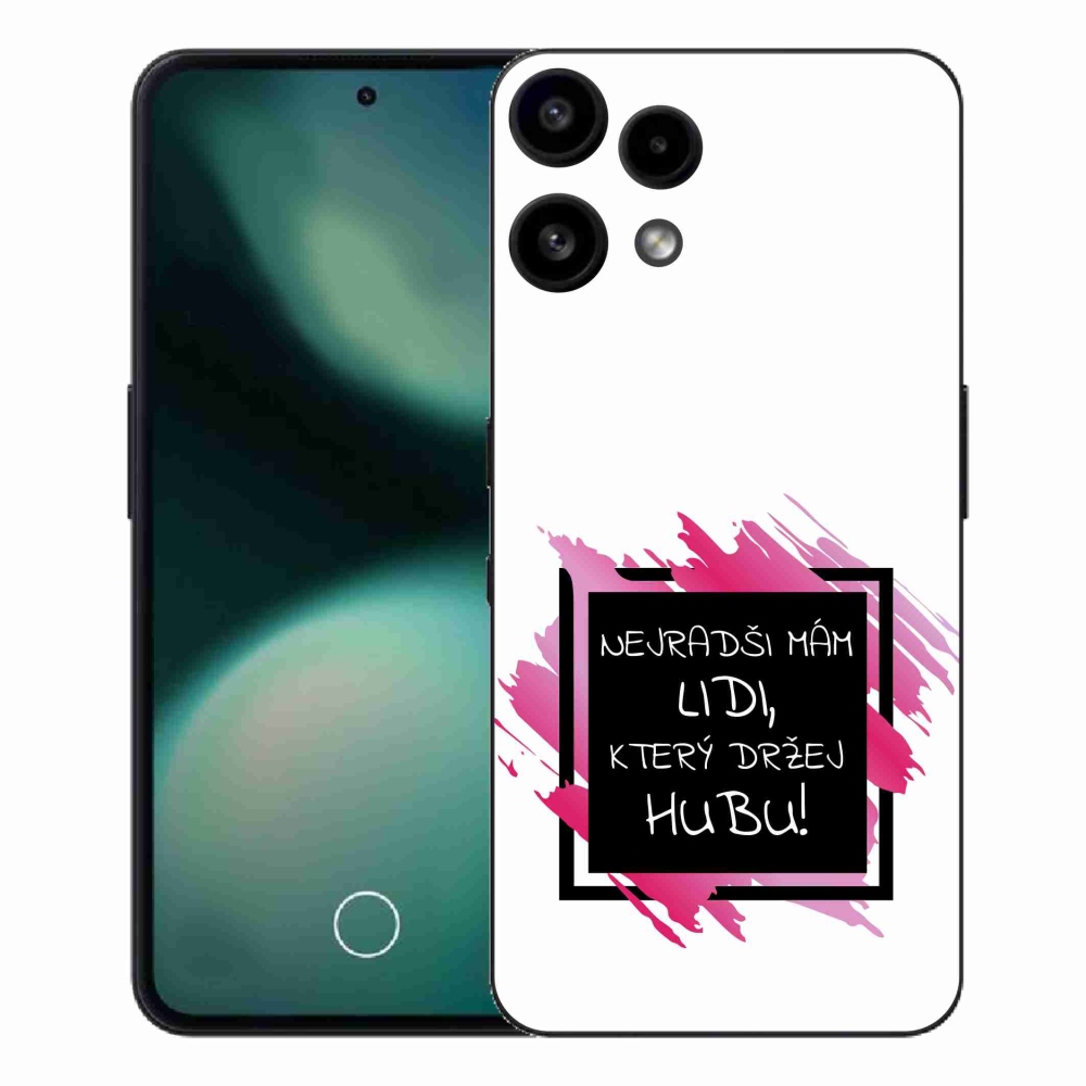 Zselés borító mmCase a Nothing Phone (3a) Lite készülékhez - vicces szöveg 7 fekete-fehér háttérrel