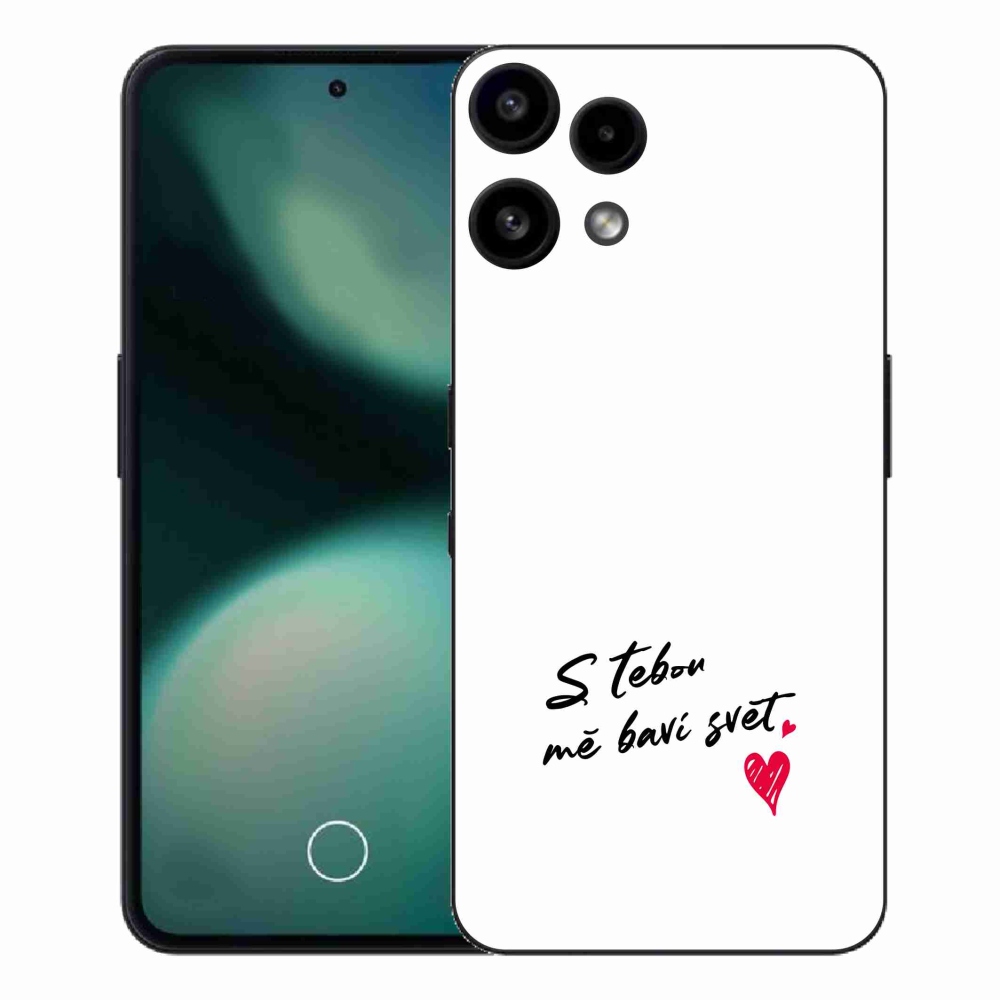 Gél borító mmCase a Nothing Phone (3a) Lite készülékhez - szerelmes szöveg 1 fehér háttér