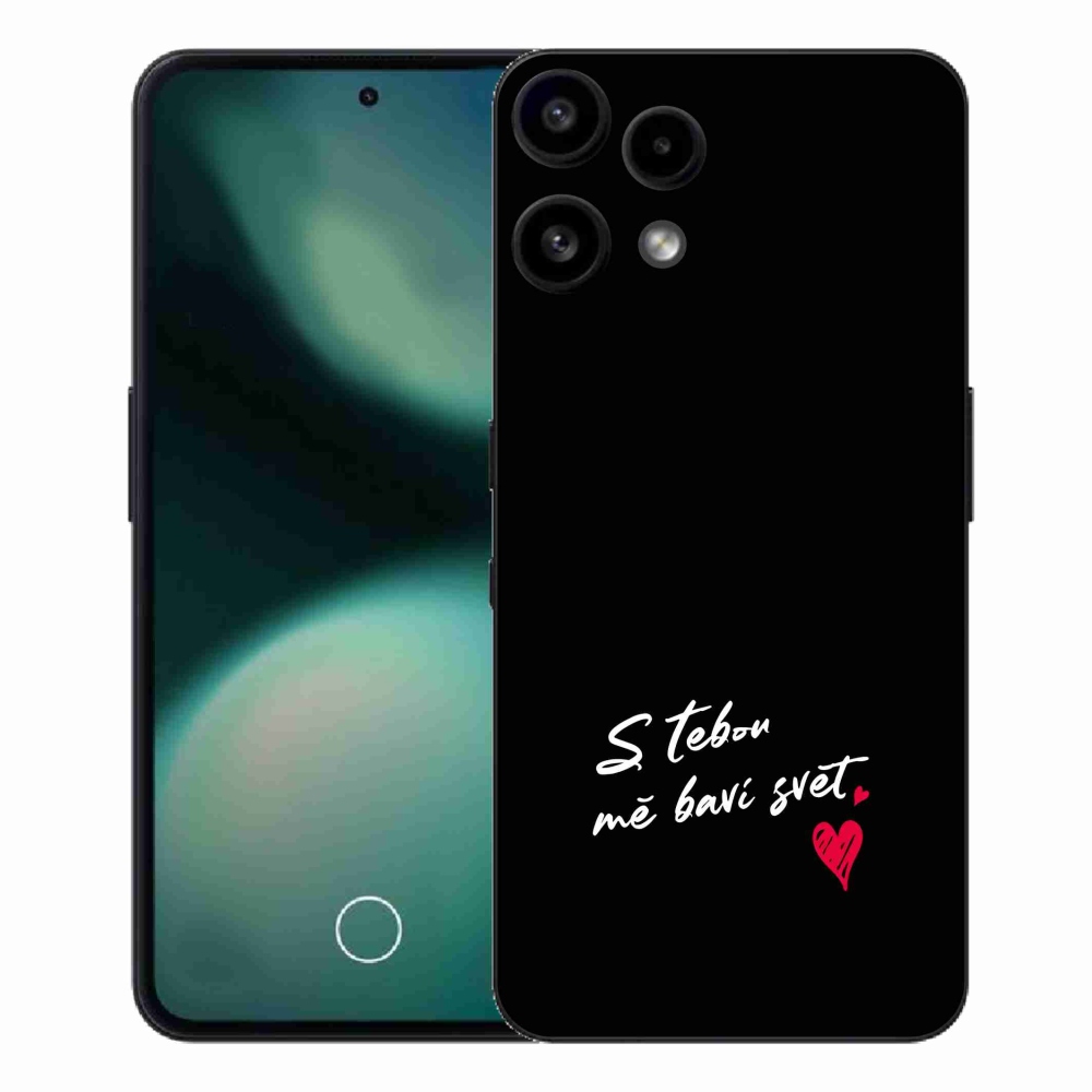 Zselés borító mmCase a Nothing Phone (3a) Lite készülékhez - szerelmes szöveg 1 fekete háttér