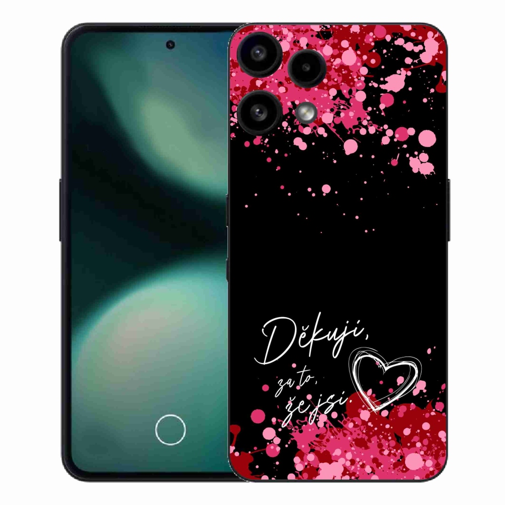 Zselés borító mmCase a Nothing Phone (3a) Lite készülékhez - szerelmes szöveg 2 fekete háttér