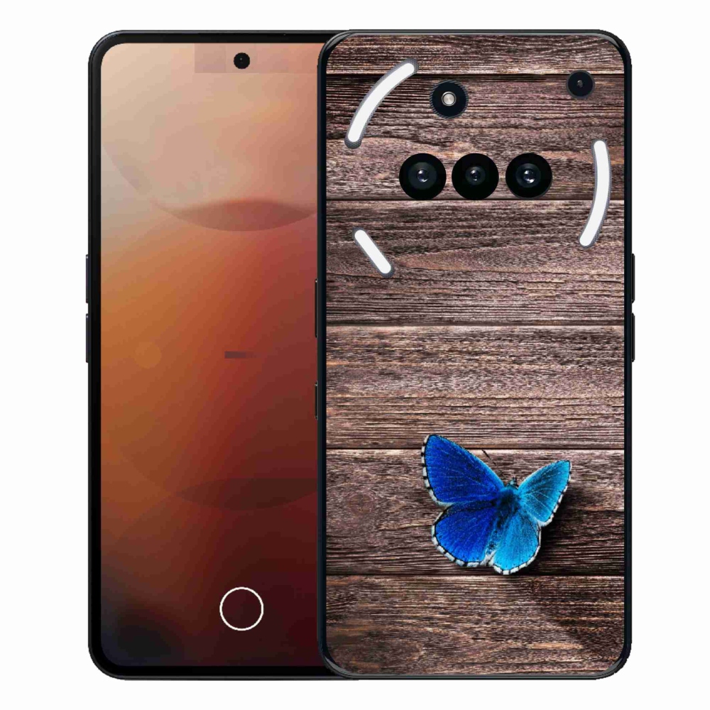 Zselés tok mmCase a Nothing Phone-hoz (3a) - kék pillangó 1