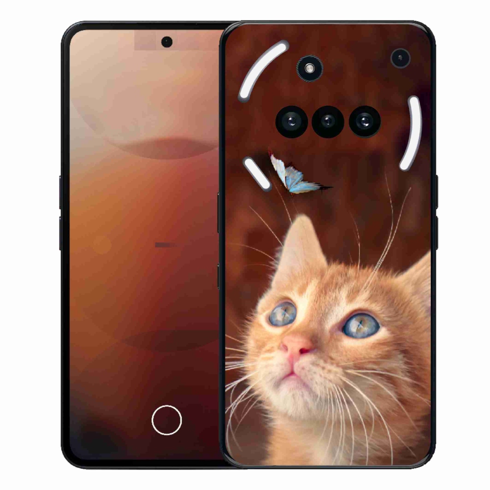 Zselés borító mmCase a Nothing Phone-hoz (3a) - pillangó és cica