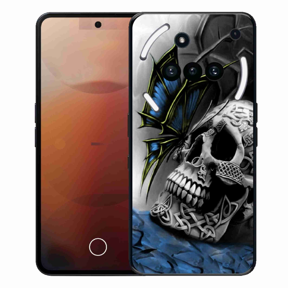 Zselés borító mmCase a Nothing Phone-hoz (3a) - pillangó és koponya