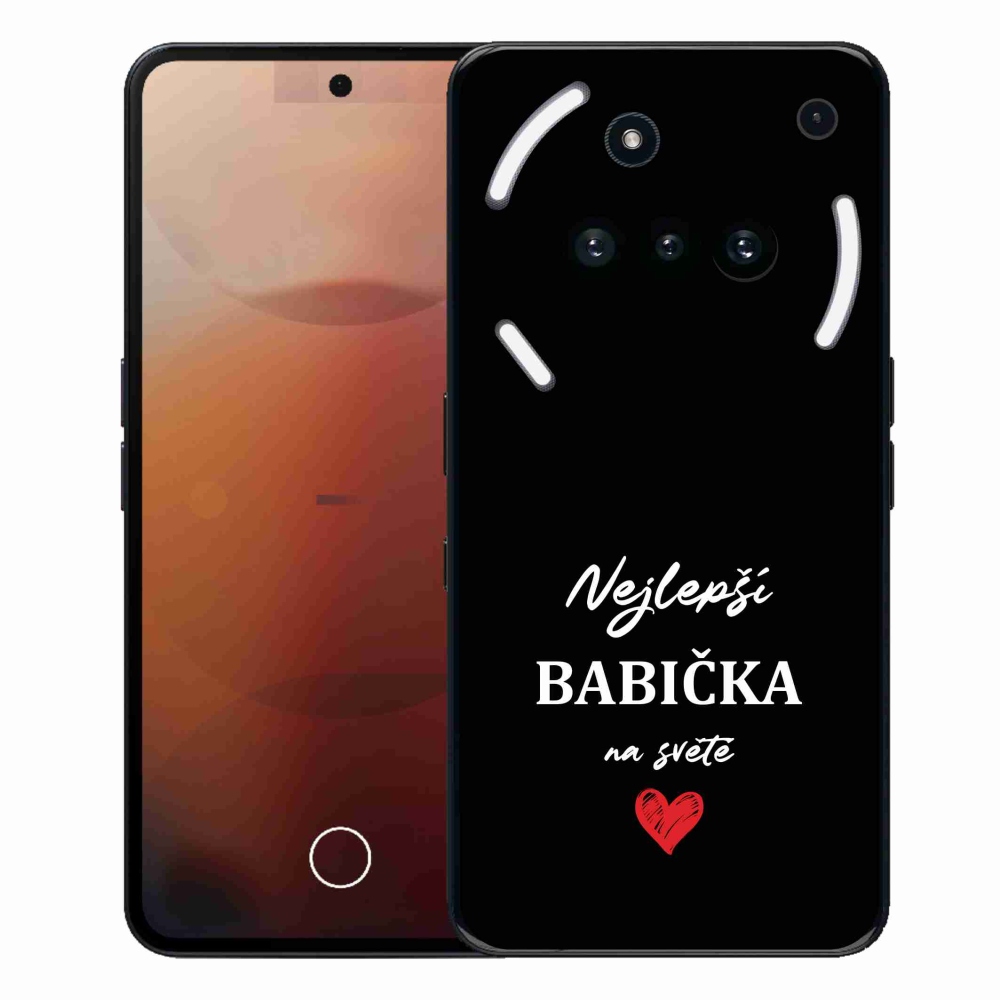 Gél borító mmCase a Nothing Phone (3a) - Best Grandma 1 fekete háttérrel
